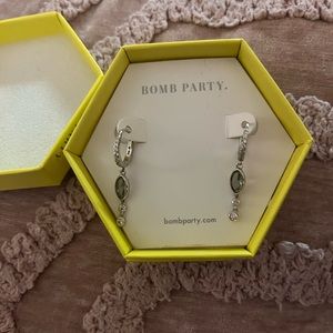 Beautiful Bomb Party Lab created Smokey crystal earrings
